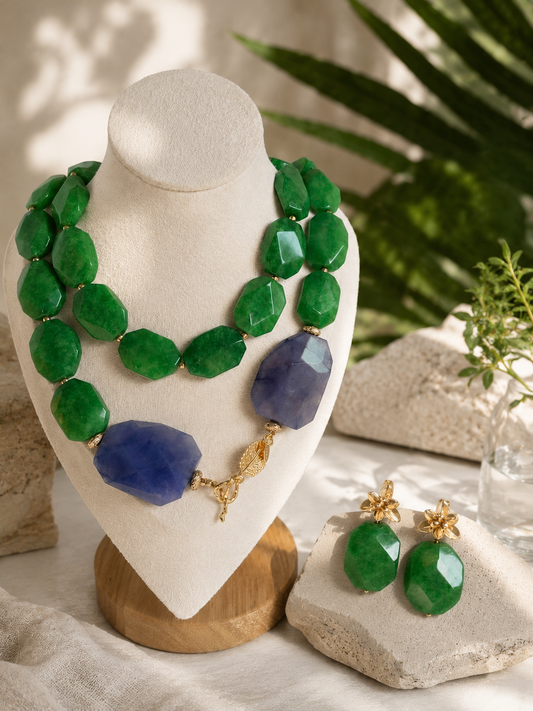 " ORIGEN "Double-Wrap Necklace and Earrings Set