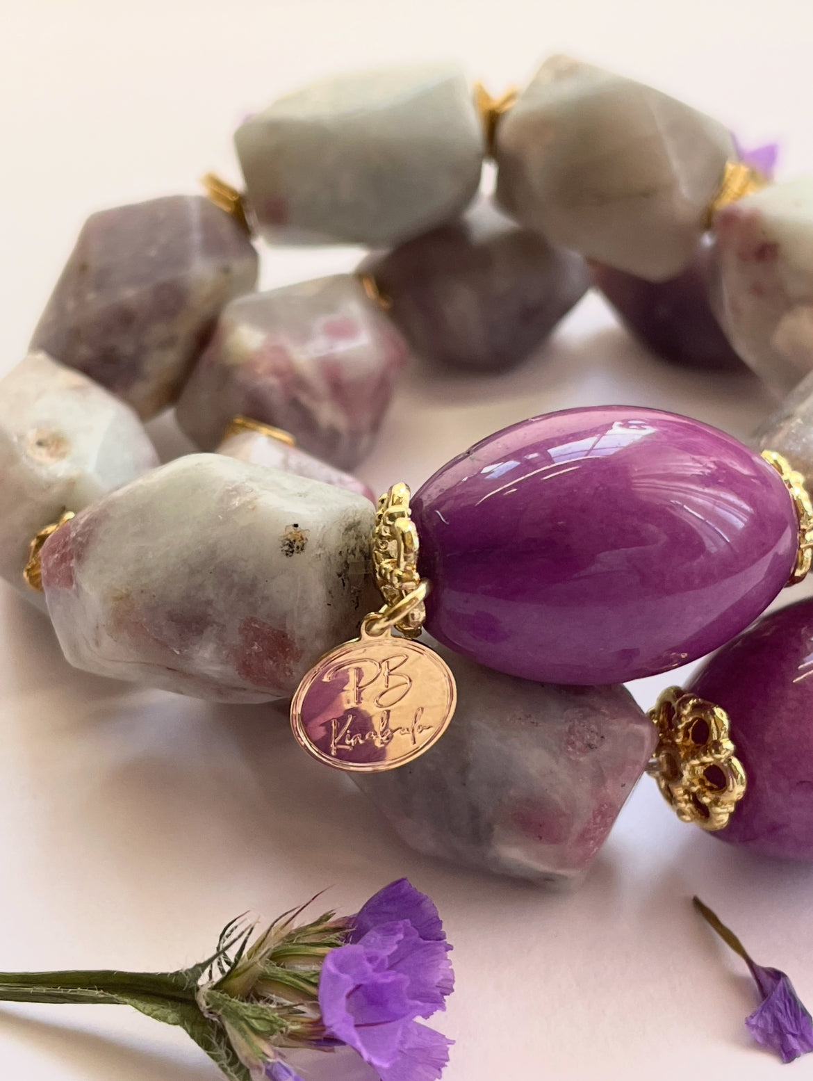 Pulseras “Mystic Lila” Jasper & Purple Agate Bracelet Set (Sold Separately)
