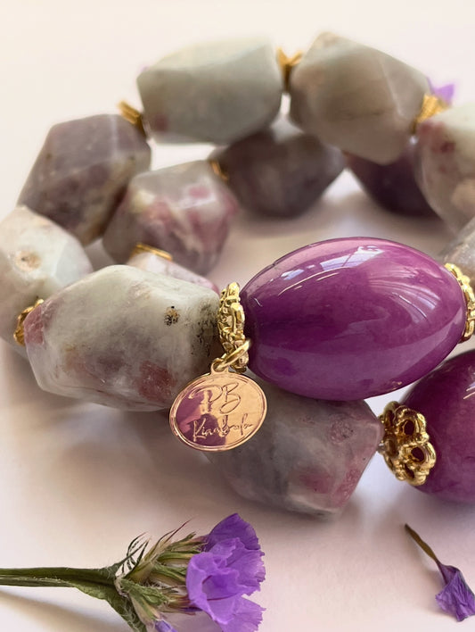 Pulseras “Mystic Lila” Jasper & Purple Agate Bracelet Set (Sold Separately)