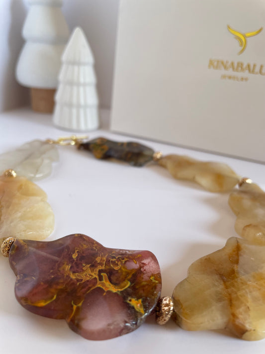 Choker Ágata “Raíz Dorada”